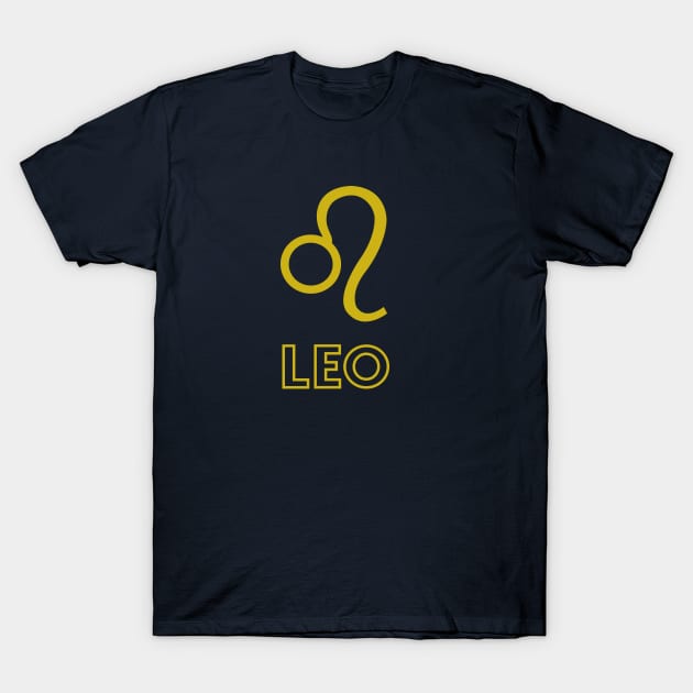 Astrology Leo Sign Symbol Gold T-Shirt by NataliePaskell